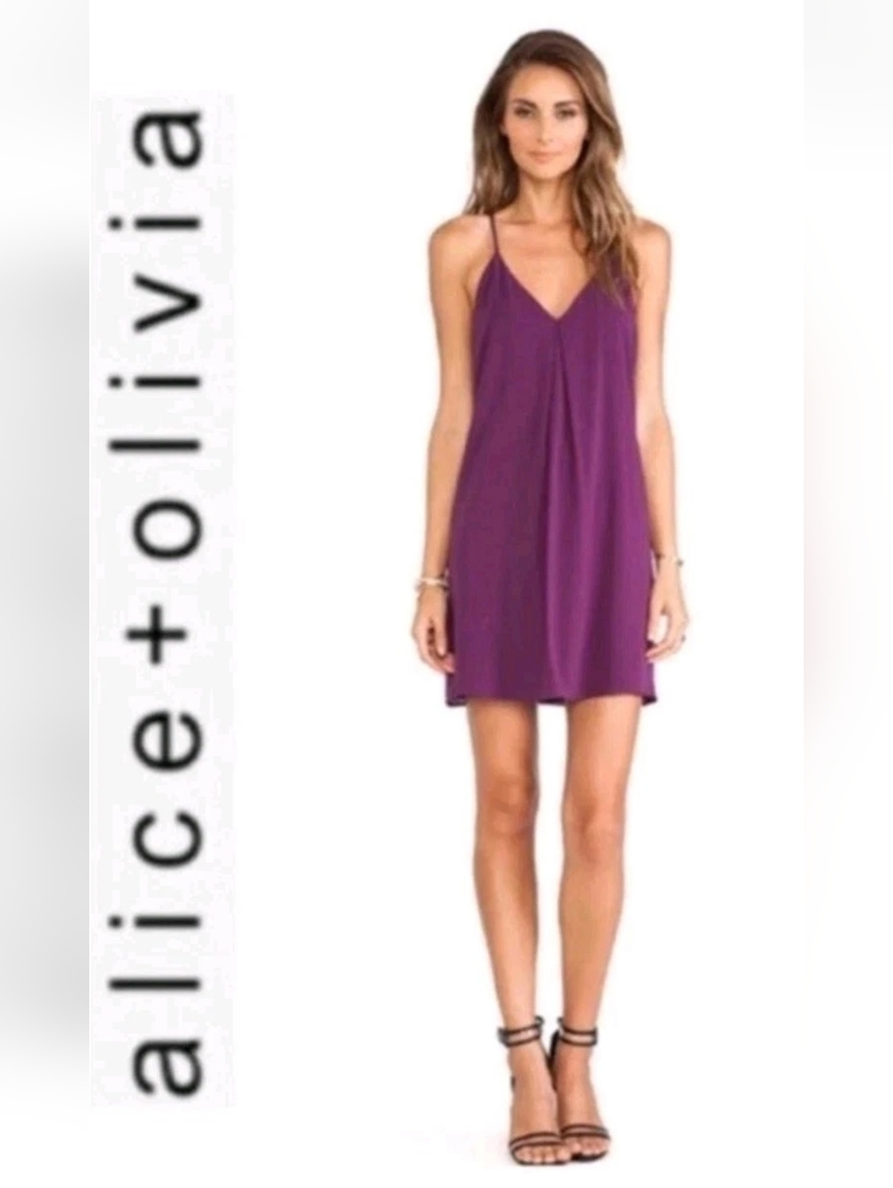 Alice + Olivia Fierra Burgundy Mini Dress Racerback Size XS New